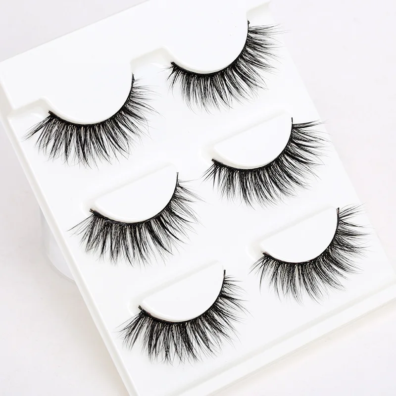 3 пары 3D натуральные густой крест накладные ресницы норковые черные | Красота и
