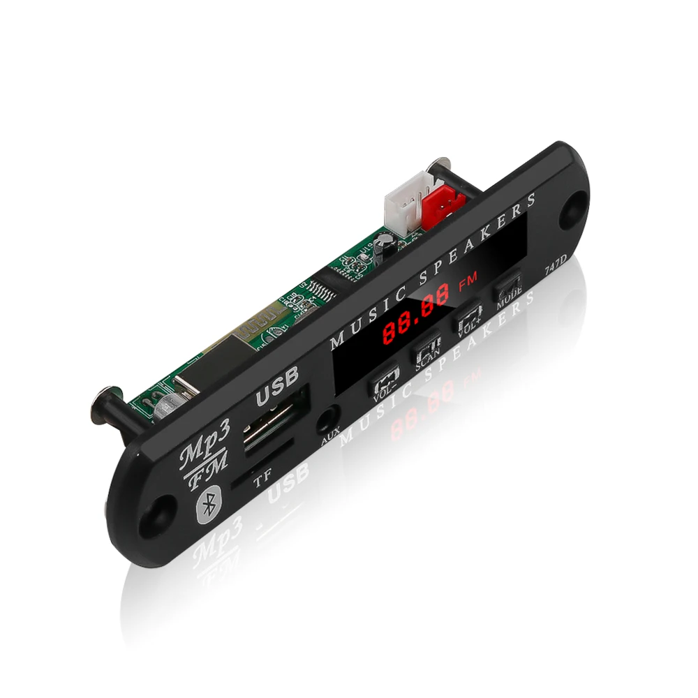 Kebidu Bluetooth автомобиля 5 V-12 V MP3 проигрыватель TF USB 3,5 мм с разъемом подачи внешнего сигнала AUX аудио декодер доска FM радио для автомобиля для Iphone и Android