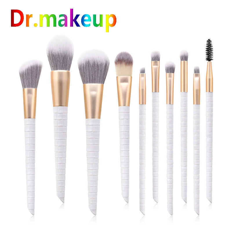 10 шт. кисти для макияжа горячий набор профессиональных кистей инструменты мягкий