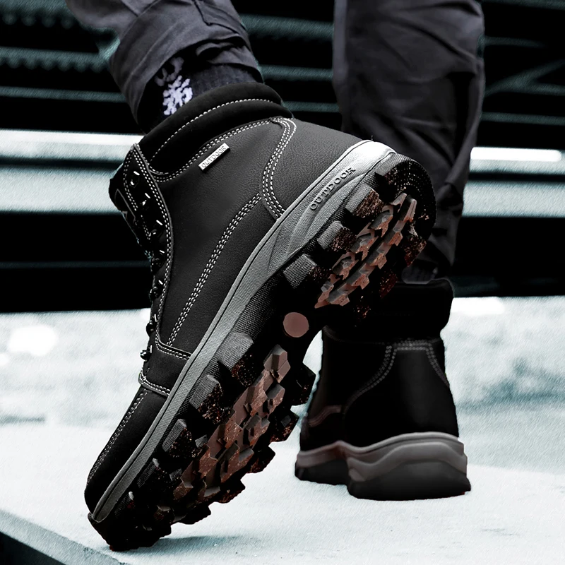 2019 Big Size 39-45 Winter Mens Boots Men Casual Fahsion Snow Ankle Leather For Shoes %A9718 | Обувь