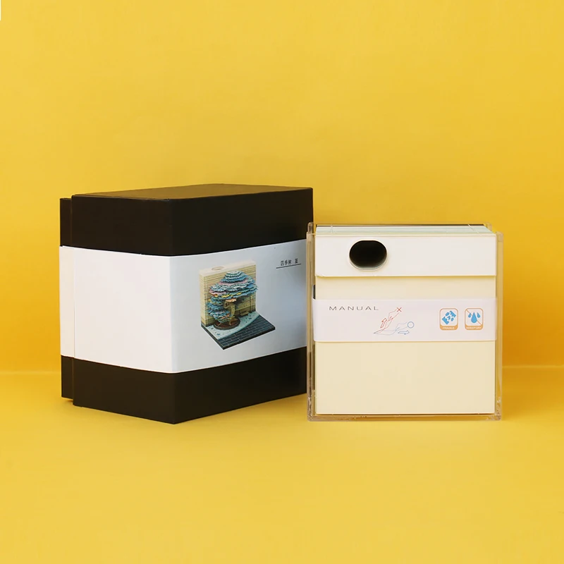 Omoshiroi Block 3D Notepad Novel Mini Scrapbooking Stationery Promotional Christmas Tree Gift Decoration Party Giveaway Box | Дом и сад