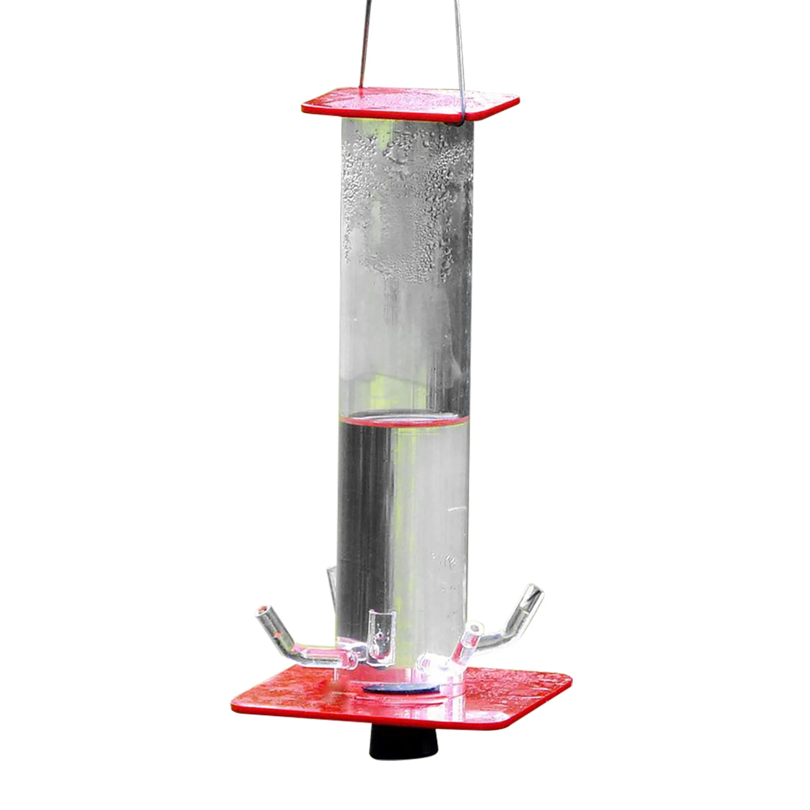 

Peter's Hummingbird Feeder for Outdoors with 6 Feeding Ports Hanging Bright Red Transparent Tube Easy to Clean _WK