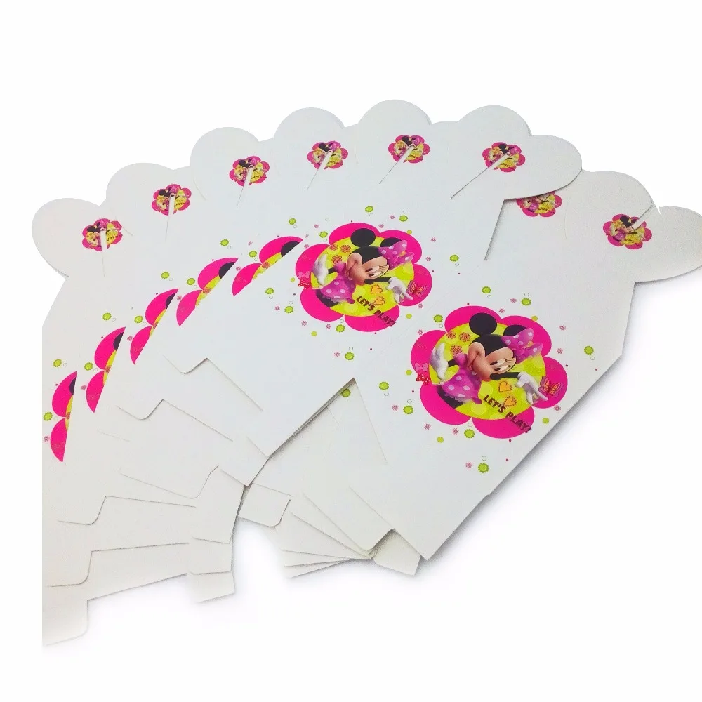 6 джентльменские Минни Мышь Бумага коробка конфет День рождения с днем украшения