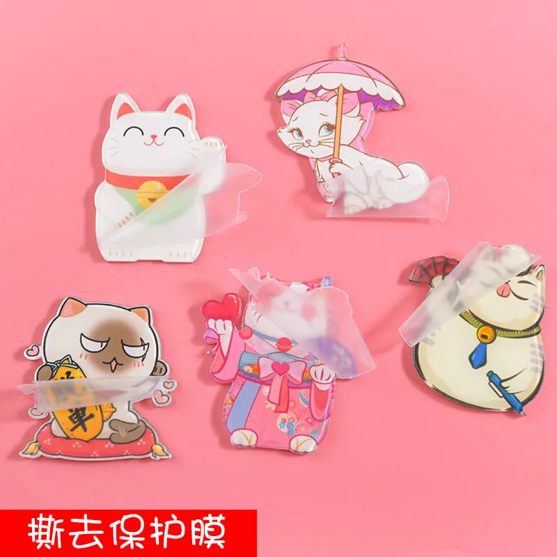 3 шт. Акриловые броши булавки в виде кошечки манэки нэко очень милые значки на