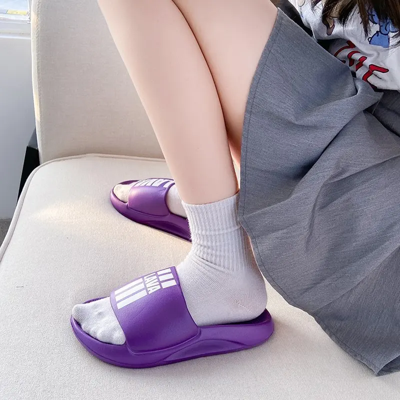 

wohdhe Casual Light Slippers Slip On EVA Slides Thick Bottom Summer Comfortable Beach Flip Flops Platform 2021 New