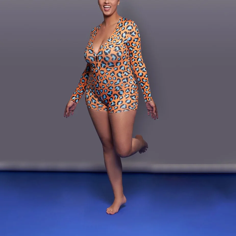 African Jumpsuits For Women Sheath Long Sleeve Deep V Neck Short Pants Print Sexy Jumpsuits Female 2020 Hot Wholesale Jumpsuits