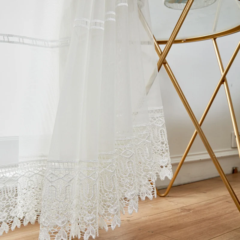 White Sheer Lace Crochet Curtains For Living Room Bedroom High Quality Tulle Ready Made Curtain M150&ampD | Дом и сад