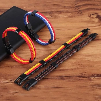 National Flag Design Pattern PU Leather Bracelet 5