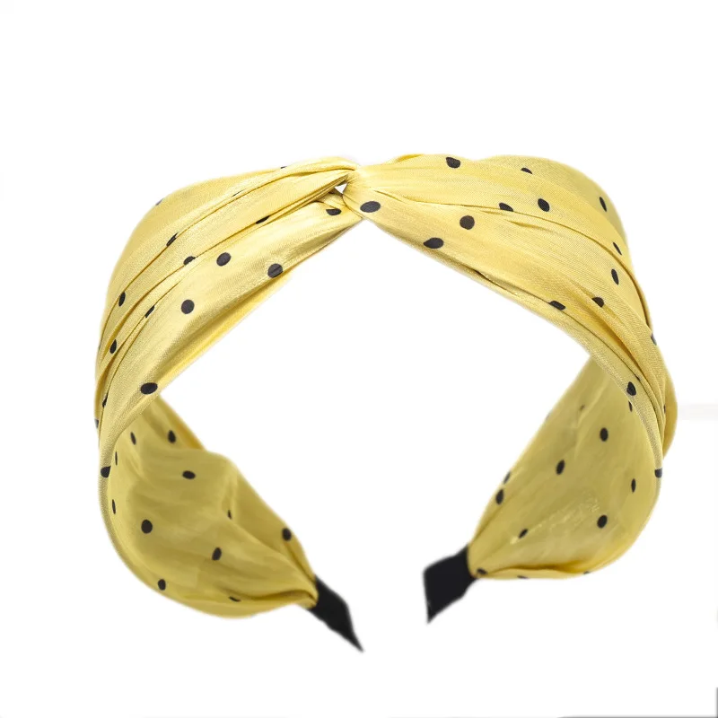 

Ladies Shinny Fabric Headband Dots Cross Hair Hoop Korean Twisted Hairband for Girls Hair Accessories