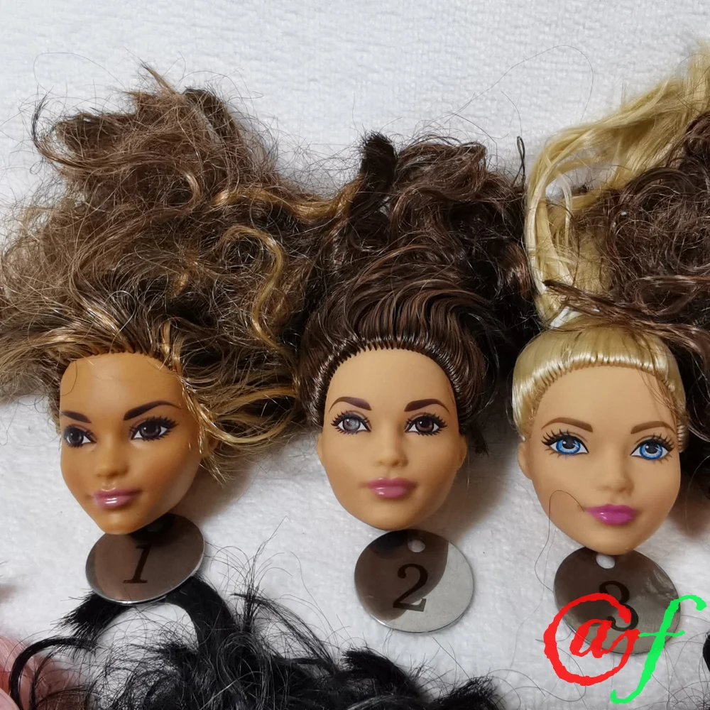 B111-1 Original Foreign trade South Asia Calm Beauty 1/6 OOAK NUDE Rarely doll head mussed Dark brown hair for DIY 90% NEW | Игрушки и