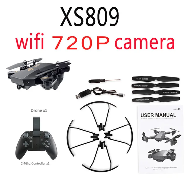 FPV RC Дрон с живым видео и возвратом домой складной RC с HD 720P камерой Квадрокоптер wifi FPV селфи Вертолет игрушка - Цвет: XS809 720P WIFI