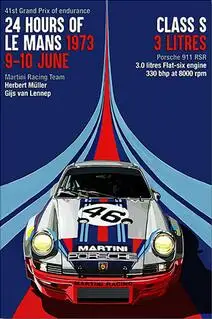 30 стилей на выбор 24 часа Ле-Мана 1973 Художественная печать Шелковый постер для