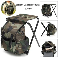 folding camping backpack chair stool with cooler insulated picnic bag hiking camouflage seat table bag camping gear for outdoor
