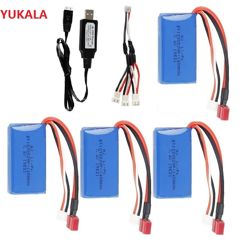 

7,4 V 1400 мАч RC автомобиль Батарея для wltoys A949-b A959-b A969-b A979-b K929 1/18 дистанционный пульт автомобиль LiPo Батарея A949-b часть с t-образной вилкой