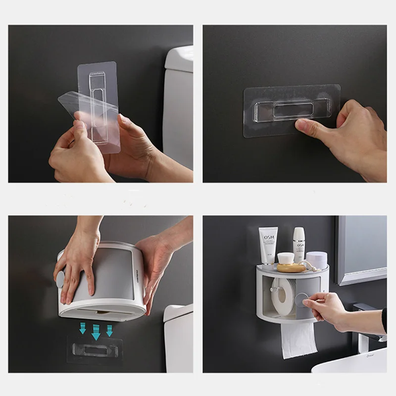 

Waterproof Toilet Paper Roll Holder Paper Towel Holder Wall Mounted Roll Paper Stand Case For Toilet Paper Bathroom Accessories