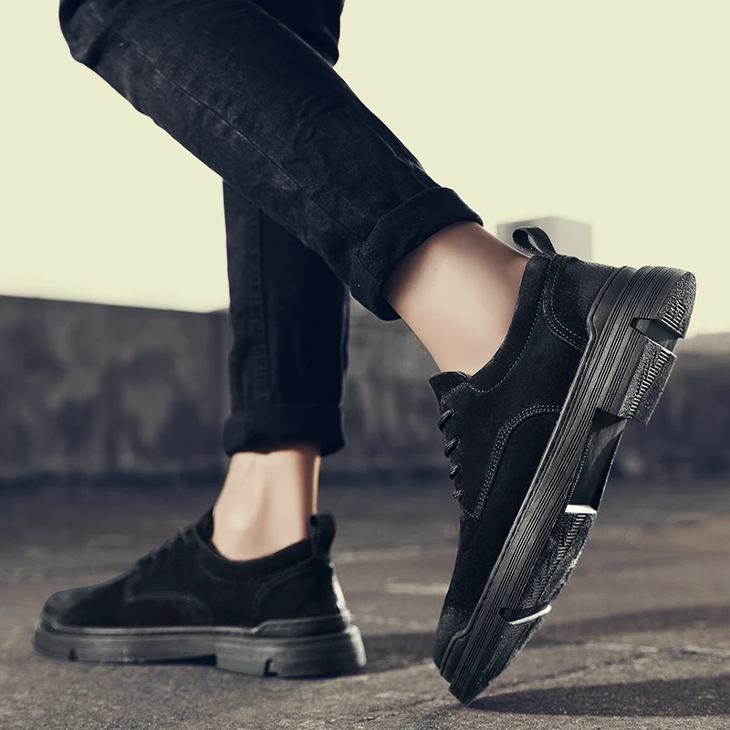 Мужские замшевые туфли темно-синие классические деловые оксфорды на плоской