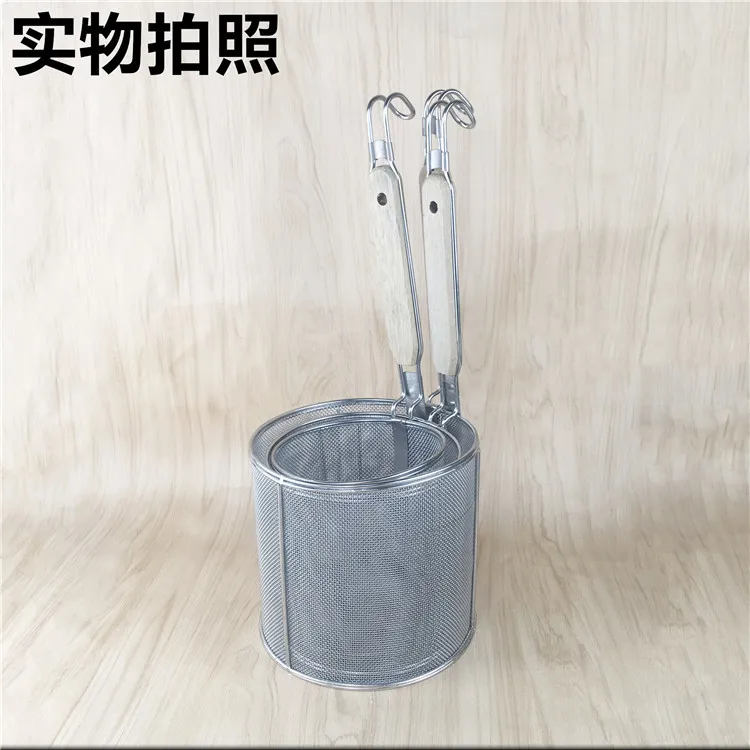 Детское ситечко из нержавеющей стали с крючком и деревянной ручкой для пельменей