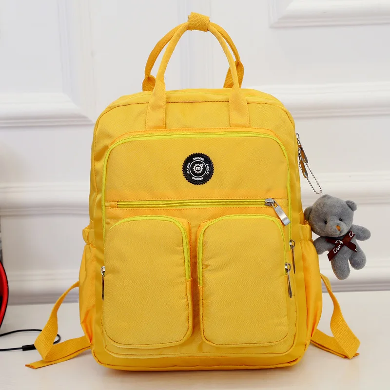 yellow Litthing, Модный женский рюкзак, водонепроницаемый, нейлон, мягкая ручка, Одноцветный, для путешествий, на молнии, Mochila Feminina Sac A Dos, школьные сумки - Цвет: yellow