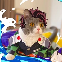 anime demon slayer kimetsu no yaiba fashion pet cat costume summer cozy cape for cats little dog cosplay clothes pet supplies