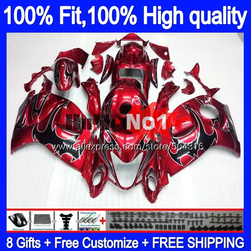 

Injection For SUZUKI Hayabusa GSXR 1300 GSXR-1300 29MC.10 GSXR1300 2008 2009 2010 2011 2012 08 09 10 11 12 Black flames Fairing