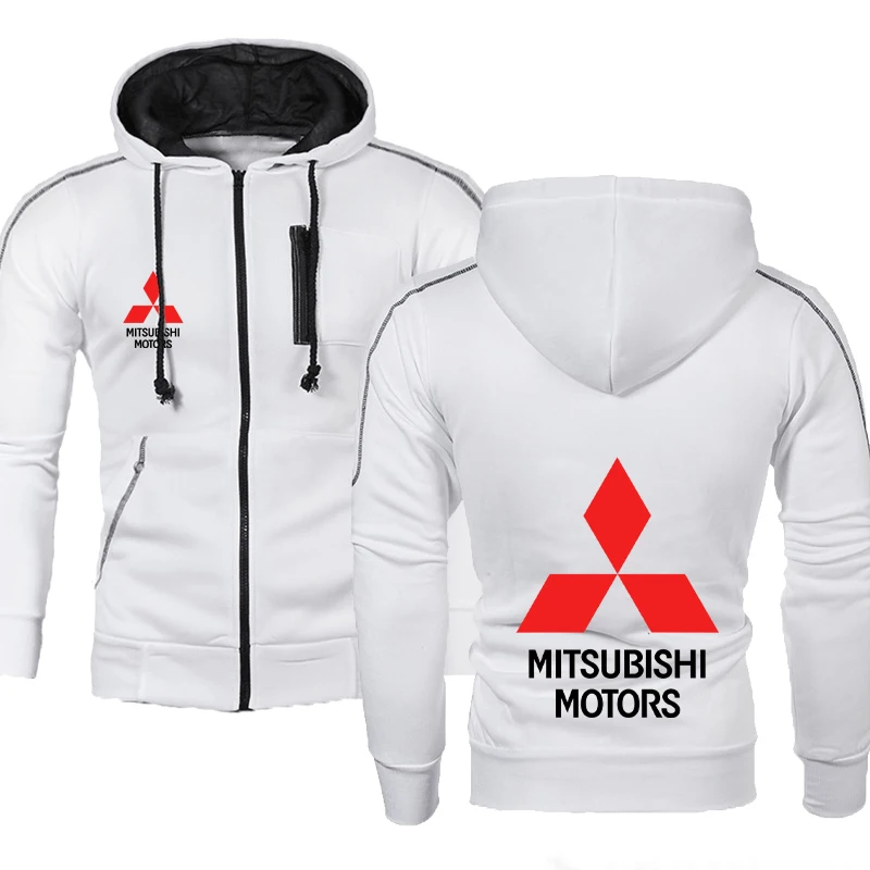 Толстовка мужская с логотипом Mitsubishi хлопковая толстовка на молнии одежда в стиле