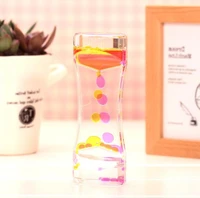 floating color mix illusion timer liquid motion visual slim liquid oil glass acrylic hourglass timer clock ornament desk