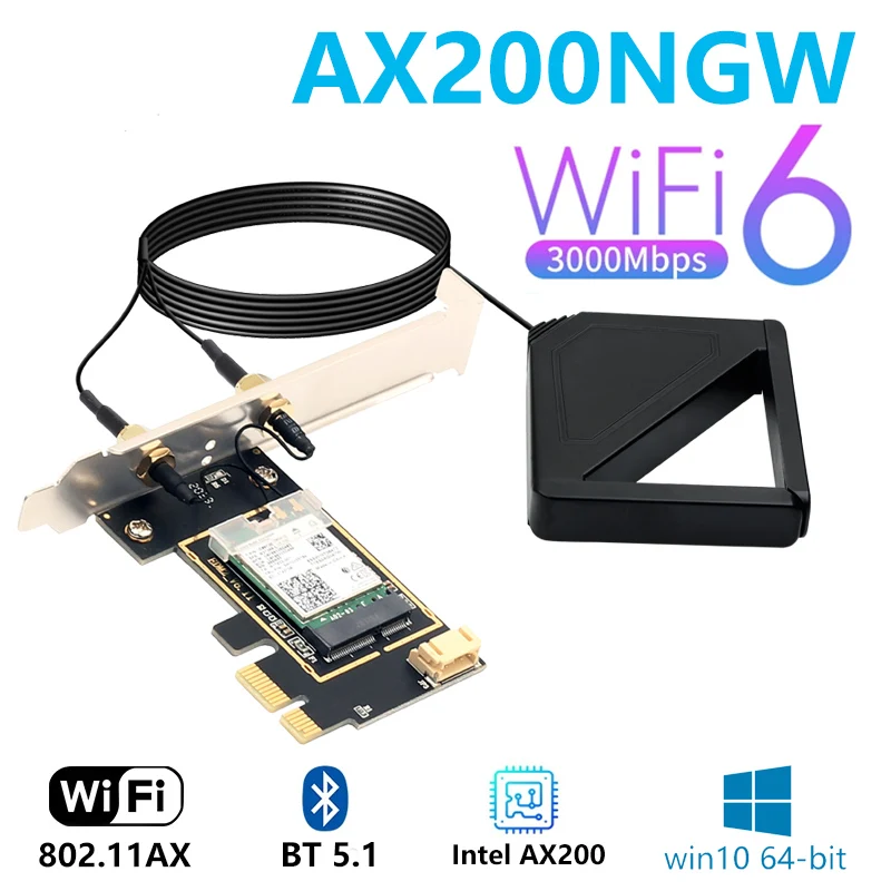 Dual band Intel AX200 wireless PCIE 2400mbps 802.11AX Wi Fi 6 desktop network card Bluetooth 5.1 | Компьютеры и офис