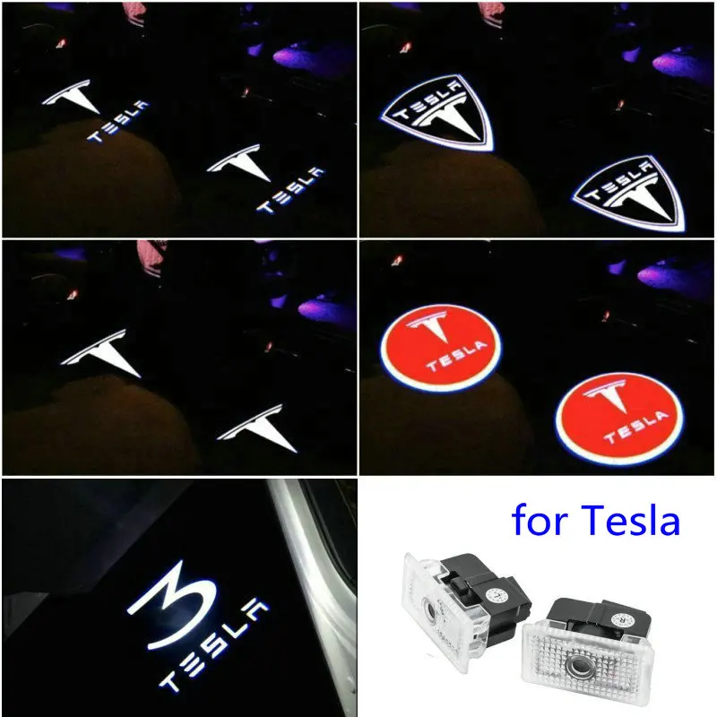 2 шт. для Tesla модель 3 X S Y Автомобильный светодиодный 3D логотип теневой светильник