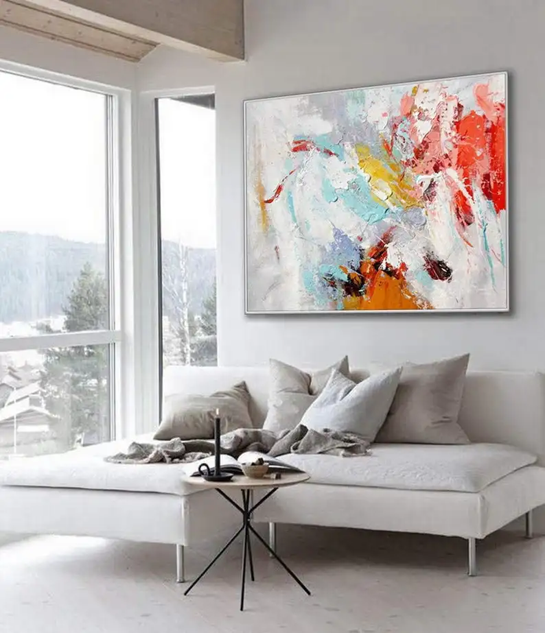 Beste Abstract Kunstwerk Handgemaakte Acryl Schilderen Moderne Hedendaagse Paletmes Art Kantoor Woonkamer Decor Art Grote Canvas