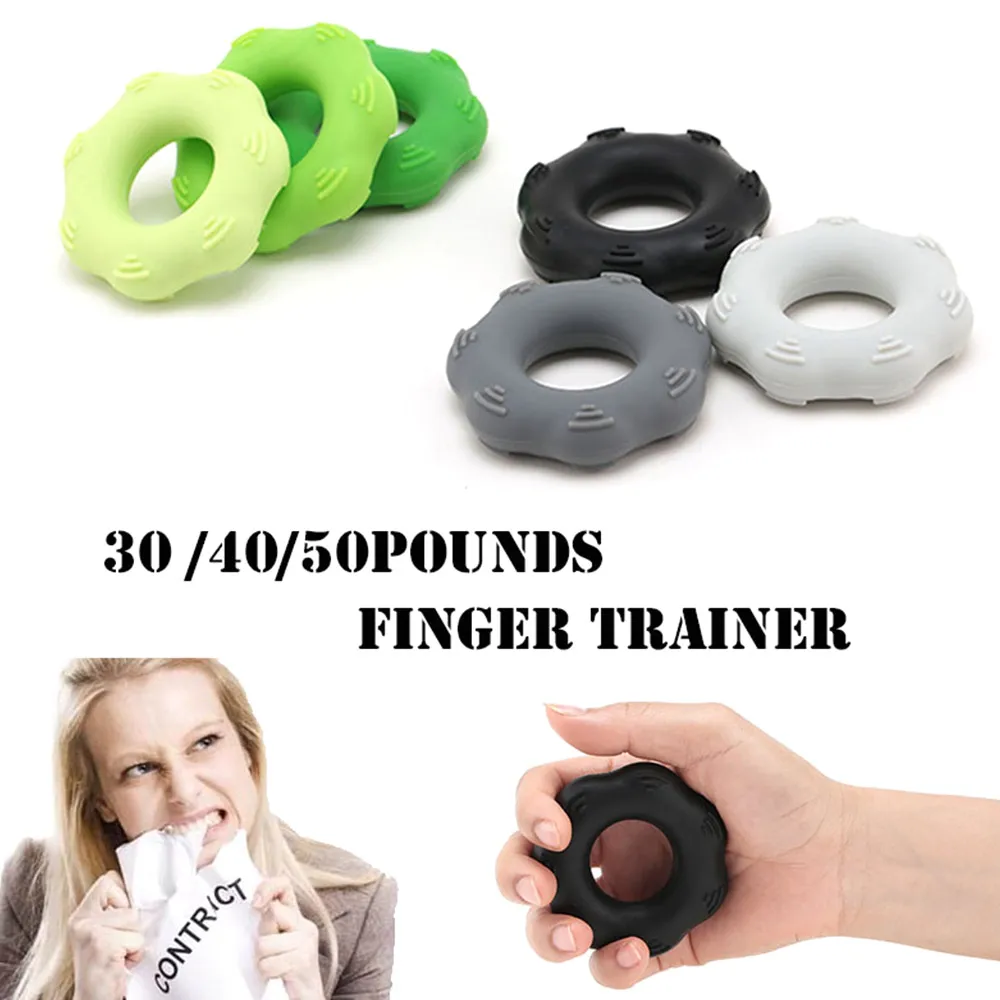 

3PC Finger Hand Grip 3kg-5kg Silicone Strength Trainer Ring Gripper Expander Finger Workout Fitness Training Power Hand Grips