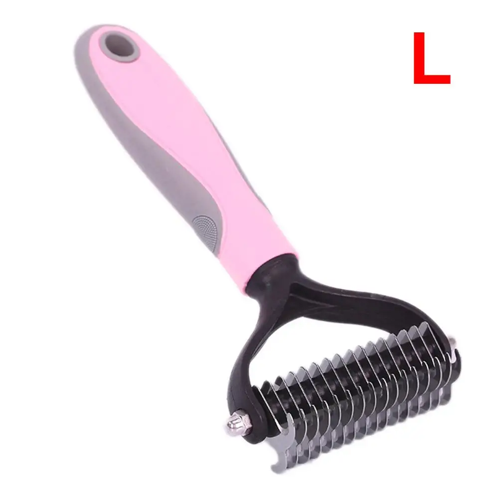 Pink Pet меховой колтунорез для ухода за собакой стрижка грабли собака кошка расческа для удаления волос уход за щеткой инструмент чистящие принадлежности - Цвет: Pink