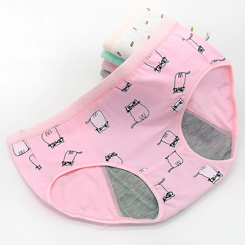 5 шт./лот женские менструальные хлопковые бесшовные трусы нижнее белье