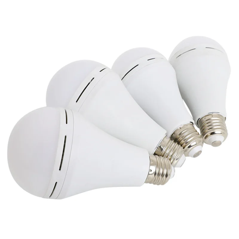 2pcs Emergency Rechargeable LED Light Bulb 9W 12W Portable Lamp Hook Smart Flashlight Water ON E27 When Power Failure | Освещение