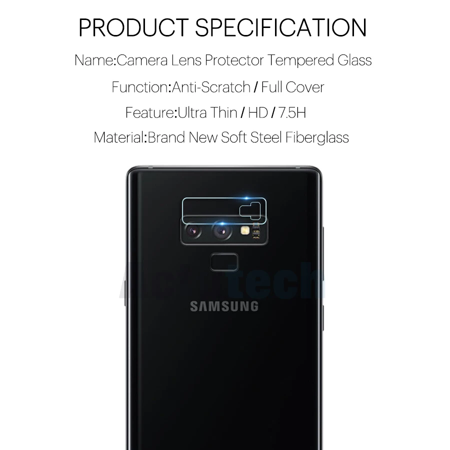 Прозрачное закаленное стекло для задней камеры Samsung Galaxy Note 9 8 S8 S9 S10 Plus|Защитные