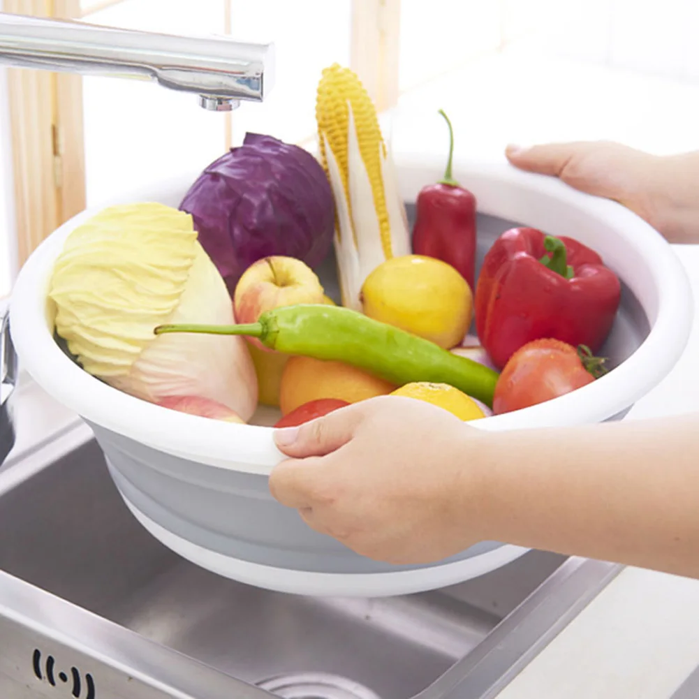 Многофункциональная портативная складная раковина для фруктов силиконовая