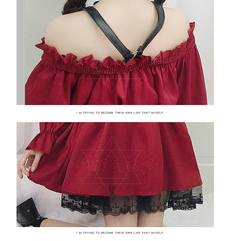 Для взрослых Аниме Косплей Костюм Горничной женский сладкое красное вино в