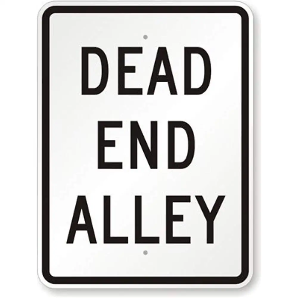 

Мертвый конец аллея, инженерный класс металлический жестяной знак уличный знак металлический знак для декора стен 8x12 дюймов аксессуары для...