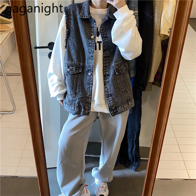 Джинсовая майка Gaganight женская с V-образным вырезом Повседневная Свободная