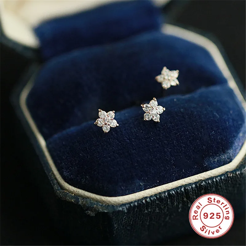 

Aide 925 Sterling Silver Five Pointed Star Earrings Women Piercing Stud Earring Fashion Wedding Jewelry Accessories Kolczyki