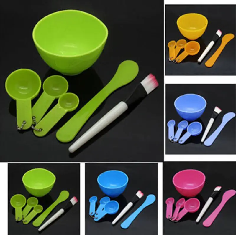 Модная 4 в 1 DIY маска для лица искусственная ложка инструмент мерная спрей мытья