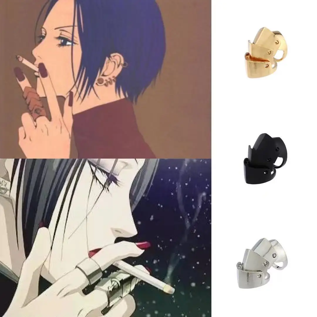 

2021 New Arrival Ring Osaki Nana Anime Alloy Multi-layer Finger Knuckle Ring Comic Cosplay Golden Silver Black Anillos Mujer