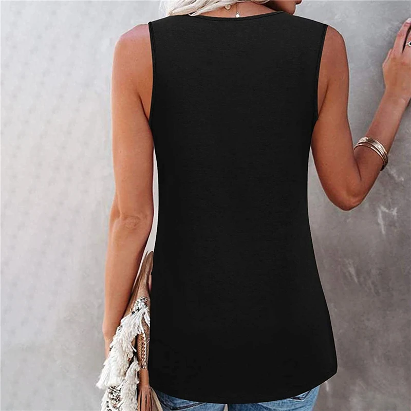 Майка женская с леопардовым принтом Свободная безрукавка круглым вырезом