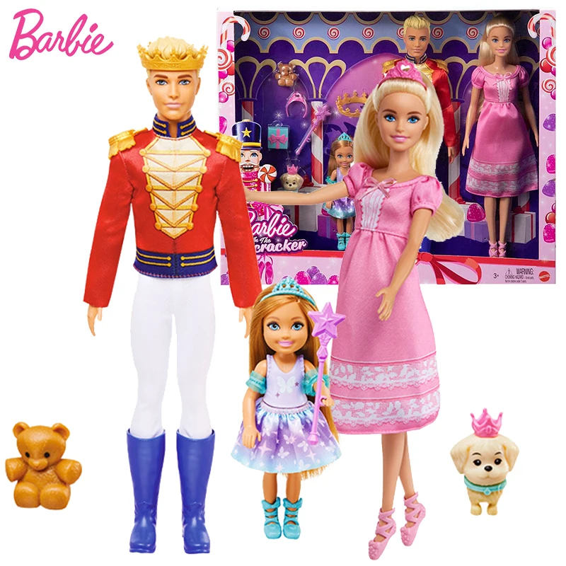 Original Barbie Doll Nutcracker Gift Set Princess Fairy Tale Family Toys for Girls Role Playing Bjd Doll Education Toy Christmas