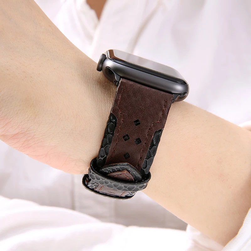 

Genuine Leather strap for Apple watch band 44 mm 40mm iWatch band 42mm 38mm watchband apple watch bracelet 5 4 3 44 42 38mm