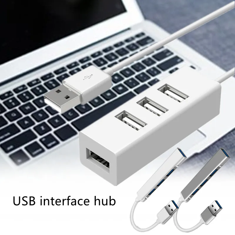 

3 Types 4 ports White USB 2.0 Mouse Camera Keyboard Micro USB Card Reader Plug and Play Otg Hub