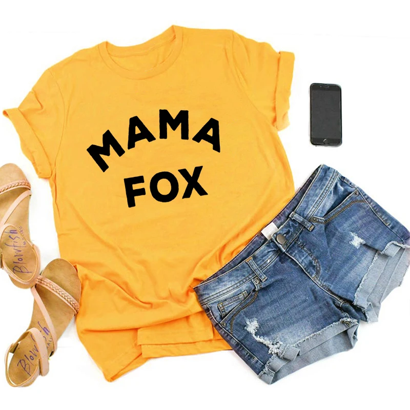 ZBBRDD Mama Fox/футболки, подарочные футболки на день матери, забавные креативные милые хлопковые футболки с буквенным принтом для женщин