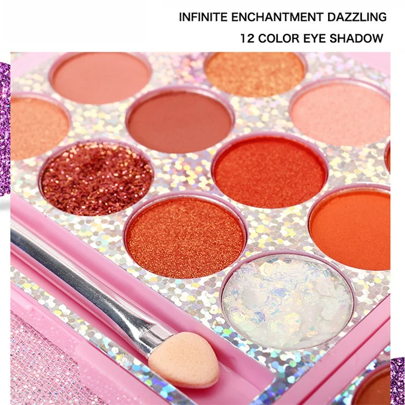 Матовые Перламутровые тени для век с блестками 12 цветов косметический