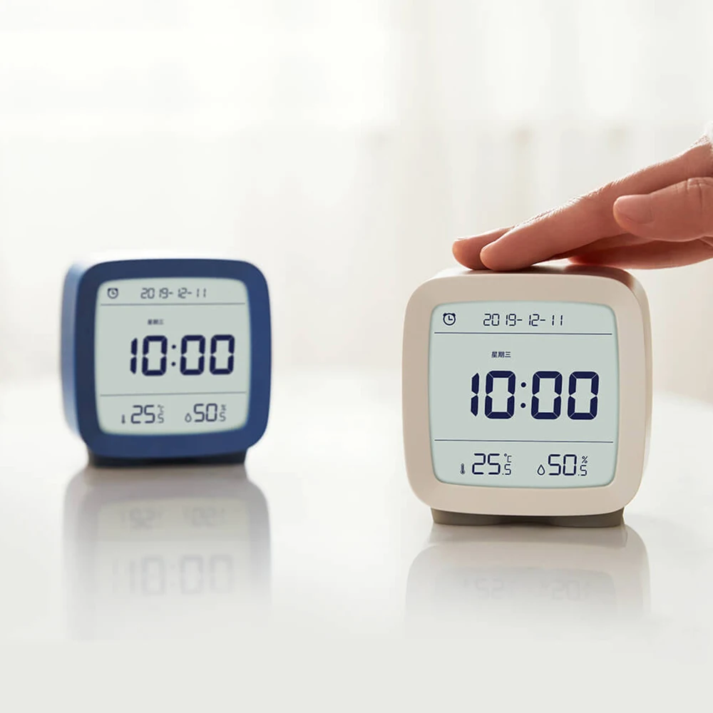 Mini Multifunction 3-In-1 Bluetooth Alarm Clock Temperature Humidity Monitor Night Light Adjustable Backlight From Youpin | Дом и сад