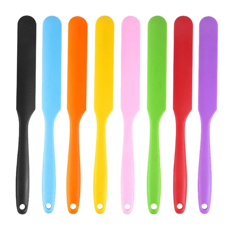 

2021 Silicone Material Spatula Heat-resistant Mini Spatula with Sharp Thin Edge Nonstick Silicone Spreader 8 Colors to Choose