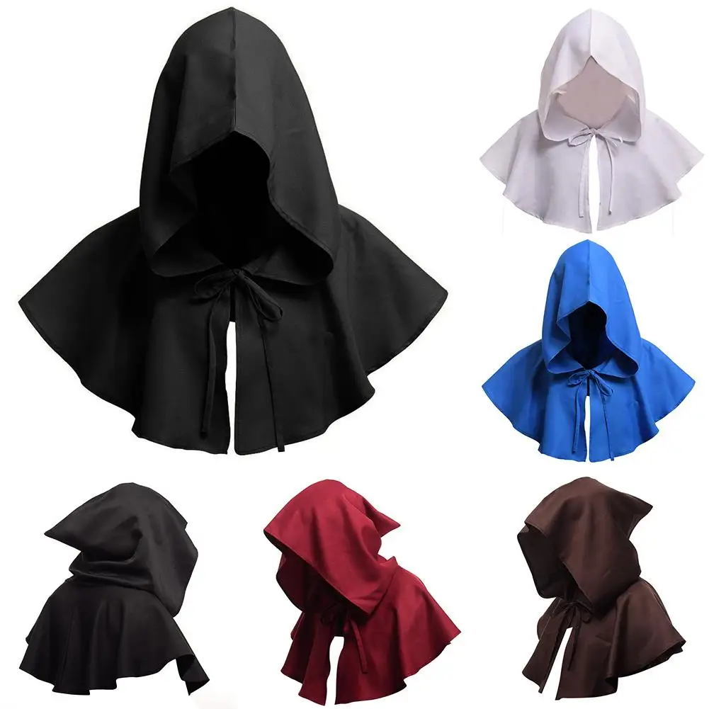 

2020 Newest Men Women Medieval Cowl Hat Renaissance Monk Halloween Cosplay Hooded Cape Fancy Dress